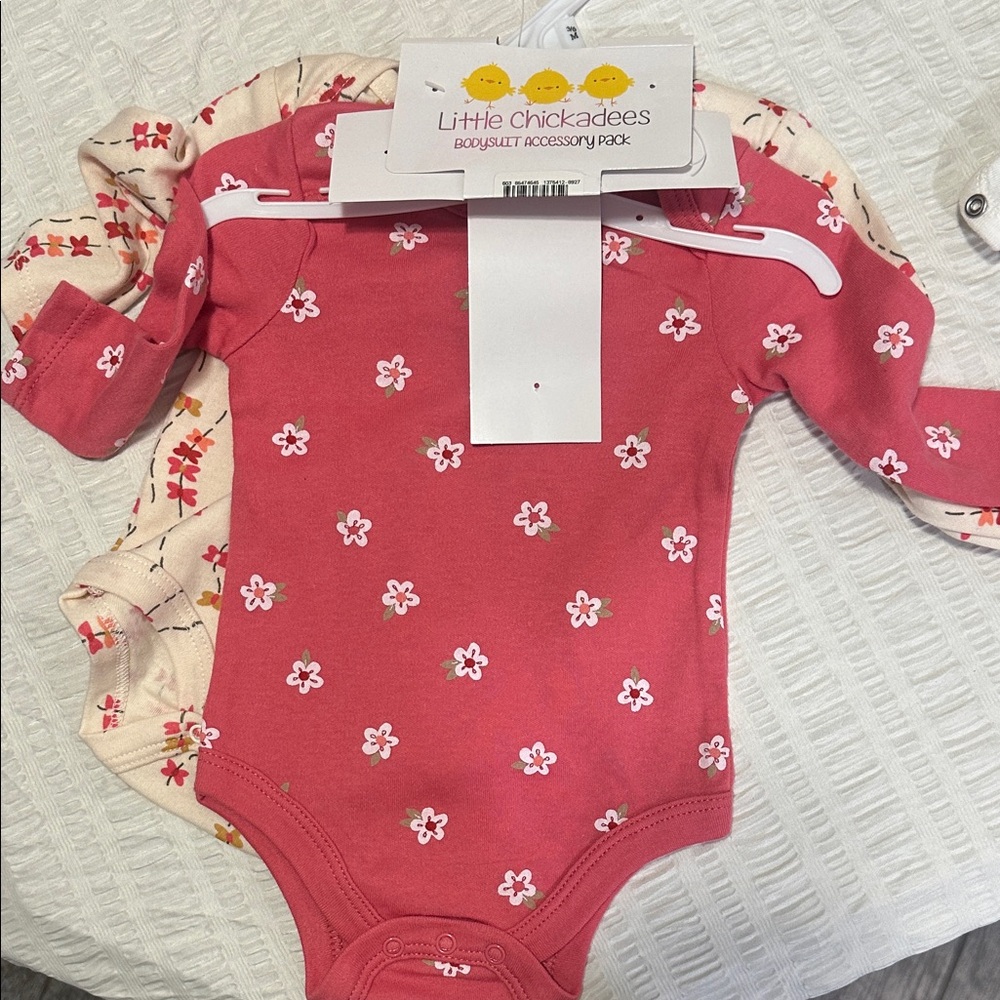 Pink Floral Baby Onesie